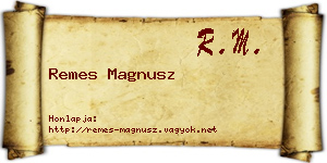 Remes Magnusz névjegykártya
